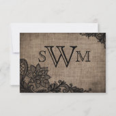 ゴシックブラックレースバ素朴ーラップRSVPカード 出欠カード (裏面)