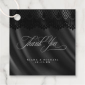 ゴシックブラックレース結婚&サテンID866 フェイバータグ (正面)