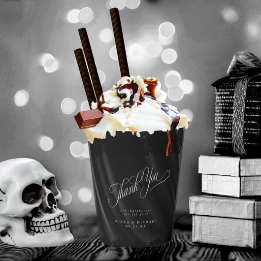 ゴシックブラックレース結婚&サテンID866 紙コップ