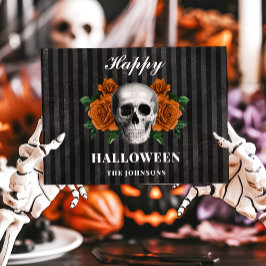 ゴシックブラックローズ&スカル ハッピーハロウィン カード