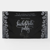 ゴシックブラック独身最後のパーティー歓迎 横断幕 (横)