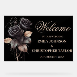 ゴシックブラック結婚アクリル徴候 アクリルサイン