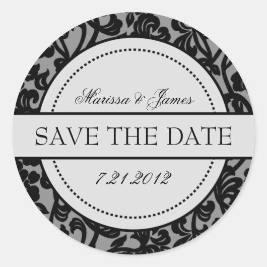 ゴシックブラック&グレイ封筒用シール ラウンドシール (正面)