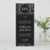 ゴシックブラック&グレーフローリッシュ結婚式招待状 招待状 (スタンド正面)