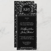 ゴシックブラック&グレーフローリッシュ結婚式招待状 招待状 (正面/裏面)