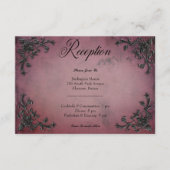 ゴシックブラック&ブルゴーニュフィリグリーハート披露宴 エンクロージャーカード (正面)