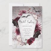 ゴシックブラック&ブルゴーニュ不気味ブライダルルンチョン 招待状 (正面)