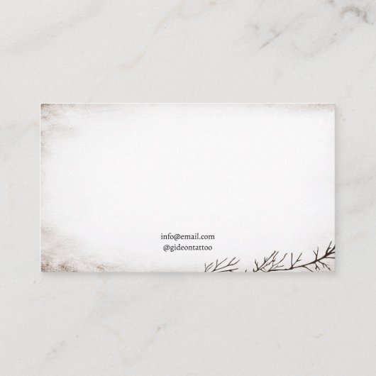 ゴシックブラック&ホワイトのザラメの質感クロウタトゥー 名刺 (裏面)