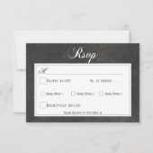 ゴシックブラック&ホワイトスカル&ハート結婚ズディナー 出欠カード (正面)