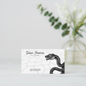 ゴシックブラック&ホワイトスネークタトゥーアーティスト 名刺 (スタンド正面)