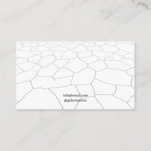 ゴシックブラック&ホワイトスネークタトゥーアーティスト 名刺 (裏面)