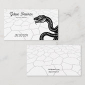 ゴシックブラック&ホワイトスネークタトゥーアーティスト 名刺 (正面/裏面)