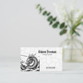 ゴシックブラック&ホワイトドラゴンタトゥーアーティスト 名刺 (スタンド正面)