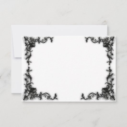 ゴシックブラック&ホワイトフィリーグリーハートディナー 出欠カード (裏面)