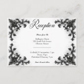 ゴシックブラック&ホワイトフィリーグリーハート披露宴 エンクロージャーカード (正面)