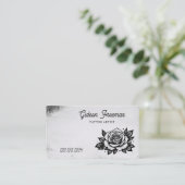 ゴシックブラック&ホワイトローズタトゥーアーティスト 名刺 (スタンド正面)