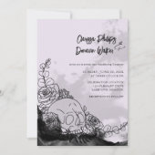 ゴシックブラック&ラベンダースカルバラ手作り 招待状 (正面)