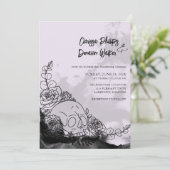 ゴシックブラック&ラベンダースカルバラ手作り 招待状 (スタンド正面)