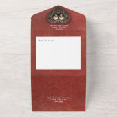 ゴシックブラック&レッドスカル&ハートレッドQRコード オールインワン招待状 (外側)