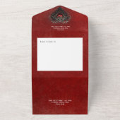 ゴシックブラック&レッドフィリグリーハートレッドディナー オールインワン招待状 (外側)