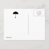 ゴシックブラック&レッドフローリッシュブライダルシャワー インビテーションポストカード (裏面)