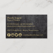 ゴシックブラック&金ゴールドダマスク 名刺 (裏面)