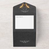 ゴシックブラック&金ゴールドモディーNoディナー オールインワン招待状 (外側)