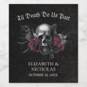 ゴシックブルゴーニュフローラスカルハロウィン結婚ズ ワインラベル (シングルラベル)