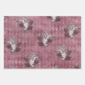 ゴシックブルゴーニュレースラッピング紙シート ラッピングペーパーシート (正面)