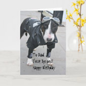 ゴシックブルドッグパパ最高のザ誕生日カード カード (黄色い花)