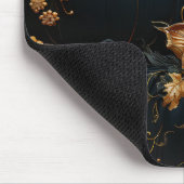 ゴシックブルーハロウィーンカボチャ黄色の花 マウスパッド (コーナー)