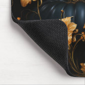 ゴシックブルーハロウィーンカボチャ黄色の花 マウスパッド (コーナー)