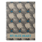 ゴシックブルーハート蝶のクモの巣のエフェメラ ノートブック (正面)
