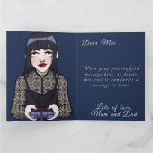 ゴシックブルーマンガマーガール誕生日カード カード (内部)