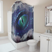 ゴシックブルー中世ドラゴン シャワーカーテン (インサイチュ)