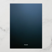 ゴシックブルー＆ローズゴールドの結婚式お知らせカード 箔招待状 (裏面)