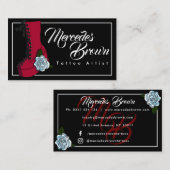 ゴシックブートスクリプトブラックタトゥーアーティスト 名刺 (正面/裏面)