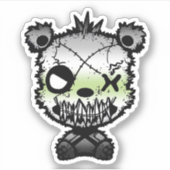 ゴシックプライド旗色付きクマ シール (正面)