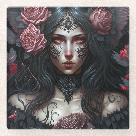 ゴシックプリンセスゴシックファンタジーアート ガラスコースター (正面)