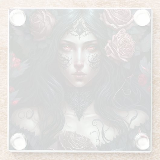ゴシックプリンセスゴシックファンタジーアート ガラスコースター (裏面)