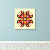 ゴシックヘビ花タトゥースタイル キャンバスプリント (インサイチュ (ウッドフロア))