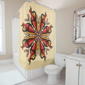 ゴシックヘビ花タトゥースタイル シャワーカーテン (インサイチュ)