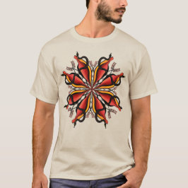 ゴシックヘビ花タトゥースタイル Tシャツ