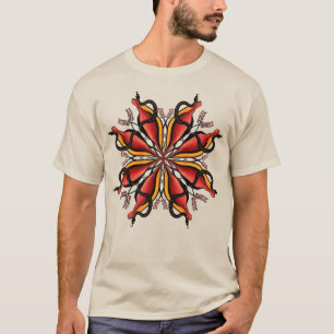 ゴシックヘビ花タトゥースタイル Tシャツ