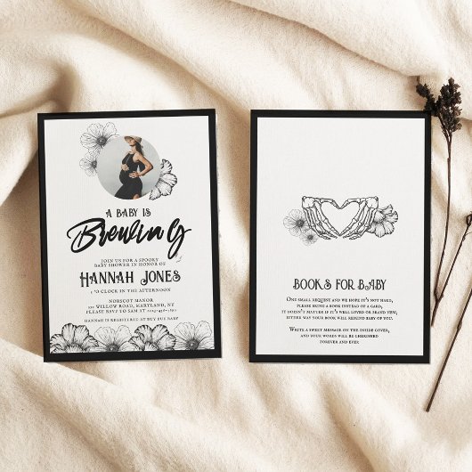 ゴシックベイビーシャワーの準備完了！ゴシックベイビーシャワー スカル＆フラワーズ 招待状