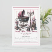 ゴシックベイビーシャワー招待状 - ヴィンテージゆりかご 招待状 (スタンド正面)