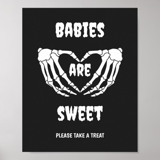 ゴシックベビーは甘いハロウィーンの赤ちゃんシャワーのサイン ポスター (正面)