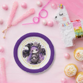 ゴシックベビーガールシャワーデリバリーバイクロウありがとう ペーパープレート (パーティー)