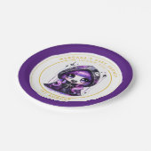 ゴシックベビーガールシャワーデリバリーバイクロウありがとう ペーパープレート (アングル)