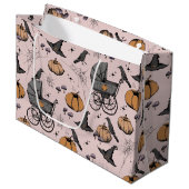 ゴシックベビーキャリッジハロウィーンピンク ラージペーパーバッグ (正面アングル)